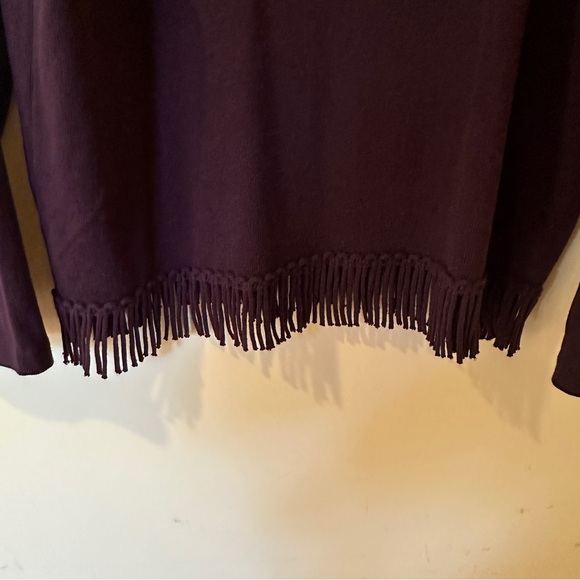 Lennie LNY New York lightweight sweater top burgundy XL with fringe detailing - Picture 5 of 10